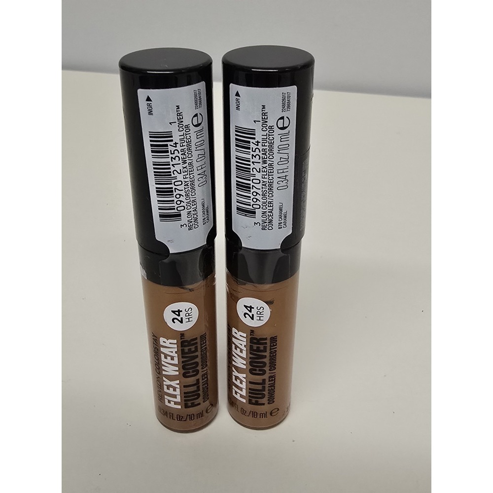 2 ~ Revlon ColorStay Flex Wear Full Cover Concealer #076 Caramel 0.34 fl oz